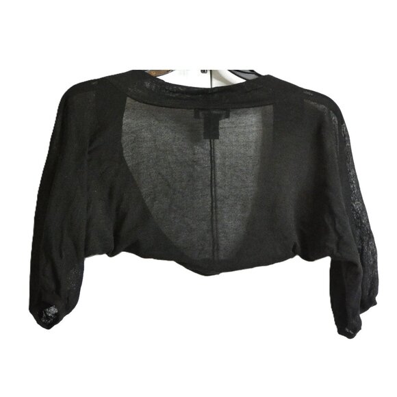 WHBM Black Shrug Size XS Short Sweater 3/4 Sleeve Wear with Strapless Dress - Picture 2 of 6